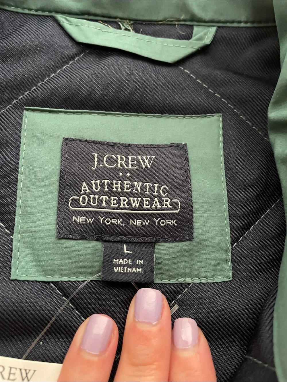 J. Crew quilted green